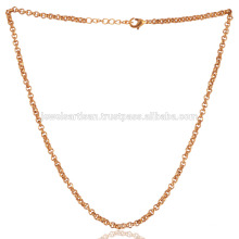 New Arrival 2017 Gold Plating 16 Inch Solid Brass Chain